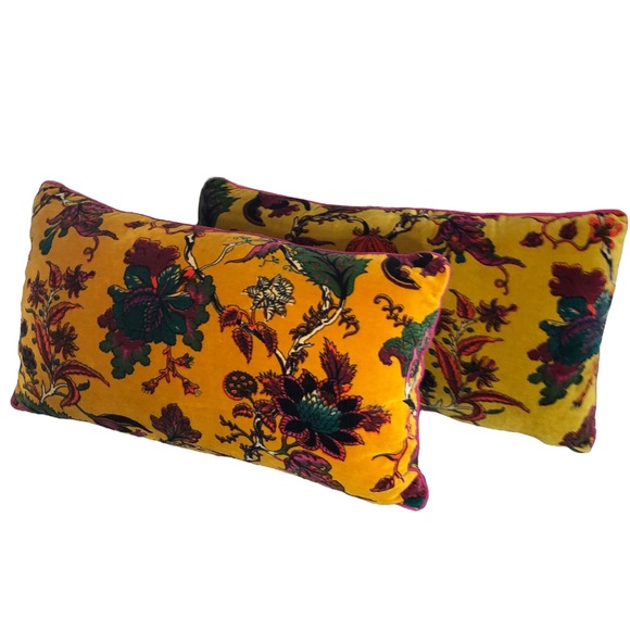 Cost Plus World Market Accents World Market Velvet Floral Lumbar